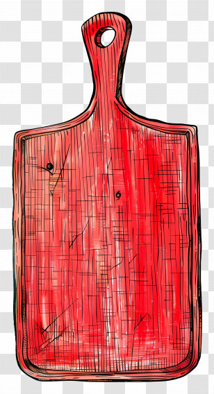 Wooden Cutting Board - Red Wooden Cutting Board In Rustic Style Transparent PNG