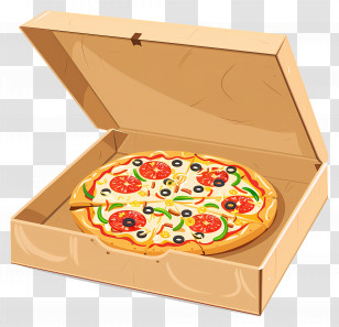 Pizza Box - Pizza In A Convenient Delivery Box Transparent PNG