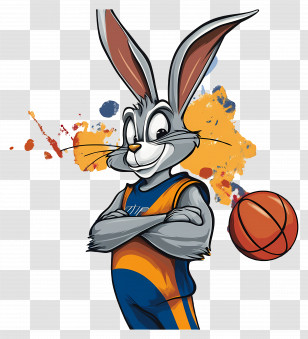 Bugs Bunny - Energetic Basketball Rabbit Transparent PNG