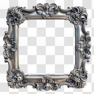 Old Frame - Vintage Ornamental Metallic Frame Transparent PNG