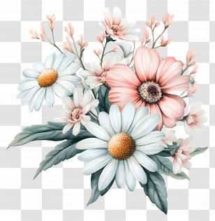 Pink Bouquet - Illustration Of A Floral Bouquet Transparent PNG