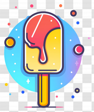 Popsicle - Melting Ice Cream In Cartoon Style Transparent PNG