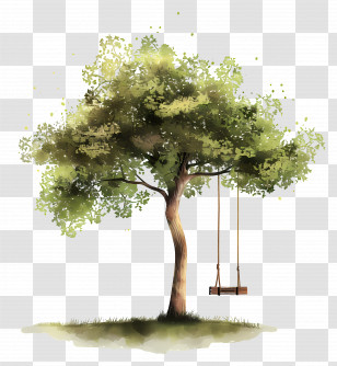 Summer - Tree With Swing In An Outdoor Scene Transparent PNG
