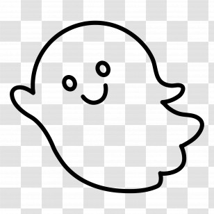 Halloween Ghost - Cute Smiling Ghost Character Transparent PNG