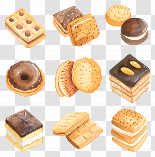 Biscuits - Assorted Delicious Cookie Designs Transparent PNG