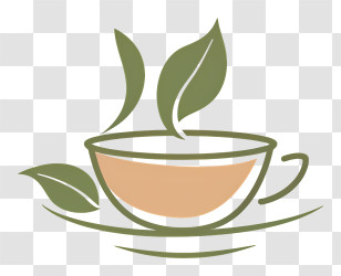 Spring - Herbal Tea Cup With Leaves Transparent PNG