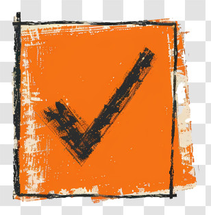 Orange Check Mark - Orange Check Mark Symbol Transparent PNG