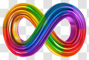 Rainbow Infinity Sign - 3D Rainbow Infinity Symbol With Vivid Colors Transparent PNG
