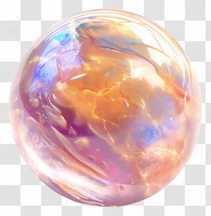 Magical Sphere - Colorful Glass Sphere With Iridescent Effects Transparent PNG