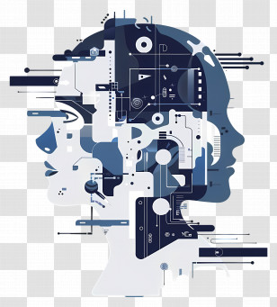 Artificial Intelligence - Abstract Human Head Technology Illustration Transparent PNG