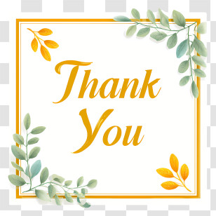 Thank You Greeting Card - Elegant Thank You Card Frame Transparent PNG