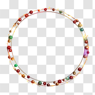 Christmas Lights - Festive Decorative Wreath With Baubles Transparent PNG