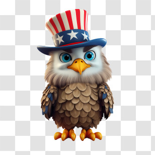 Us Independence Day
 - Patriotic Bald Eagle Cartoon Illustration Transparent PNG