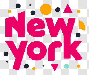 New York - New York Colorful Text Logo Transparent PNG