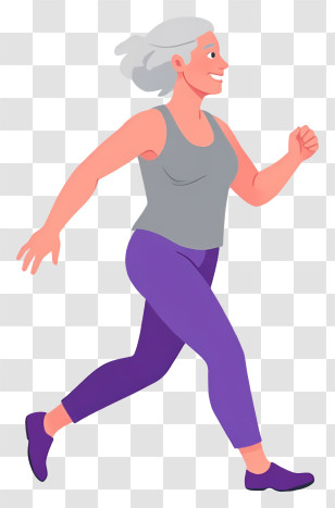 Older Woman Walking - Smiling Person In Tank Top Walking Transparent PNG