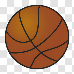 Icon - Detailed Orange Basketball Graphic Transparent PNG