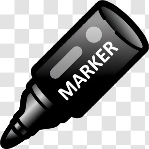 Icon - Black Marker Illustration Transparent PNG