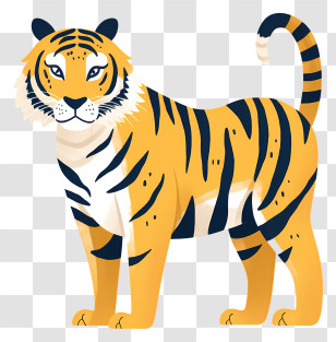 Tiger - Cartoon Tiger Illustration Transparent PNG