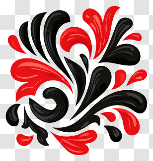 Ornate Swirl - Red And Black Swirling Pattern Transparent PNG