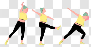 Dance - Woman Exercising In Different Workout Poses Transparent PNG