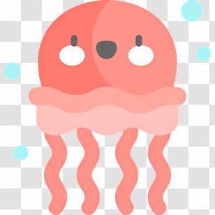 Jellyfish - Cute Jellyfish Cartoon Illustration Transparent PNG