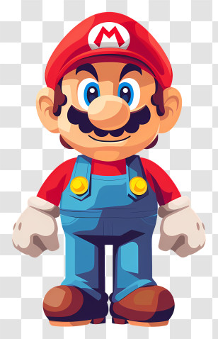 Mario - Cartoon Plumber Character With Red Hat Transparent PNG