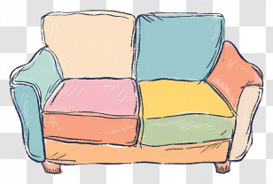 Sofa Top View - Colorful Patchwork Sofa Transparent PNG