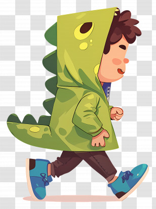 Cartoon Boy - Child In Dinosaur Costume Transparent PNG