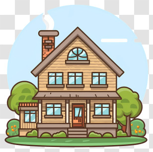 House With Two Floors - Cartoon Wooden House Illustration Transparent PNG