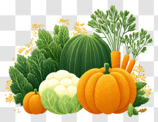Green Orange - Autumn Vegetable Harvest Illustration Transparent PNG