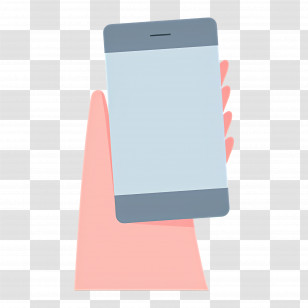 Hand Holding Smartphone - Illustration Of A Hand Holding A Smartphone Transparent PNG