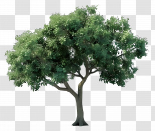 Animated Tree - Lush Green Tree With Trunk Transparent PNG