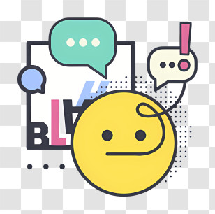 Smiley Face - Emoji With Speech Bubbles Transparent PNG