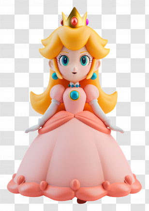 Princess Peach - Princess Peach In Pink Dress Transparent PNG