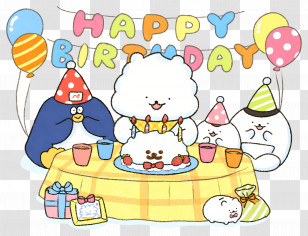 Pokkyokuten - Cute Animal Birthday Party Transparent PNG