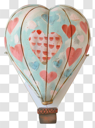 Hot Air Balloon - Heart-Shaped Hot Air Balloon Design Transparent PNG
