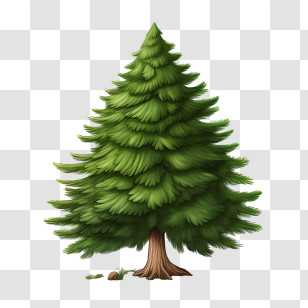 Evergreen Tree - Lush Green Christmas Tree Illustration Transparent PNG