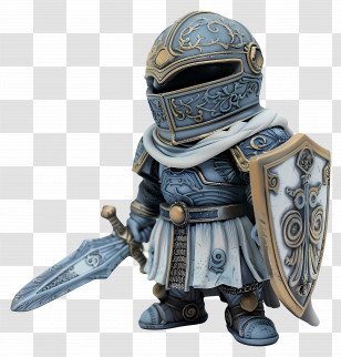 Paladin - Decorative Armored Knight Figurine With Sword And Shield Transparent PNG