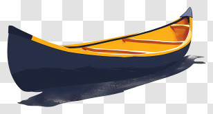 Canoe - Yellow And Blue Canoe For Water Adventures Transparent PNG