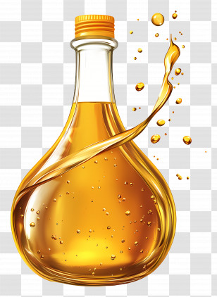 Cooking Oil - Glass Bottle Of Oil Transparent PNG