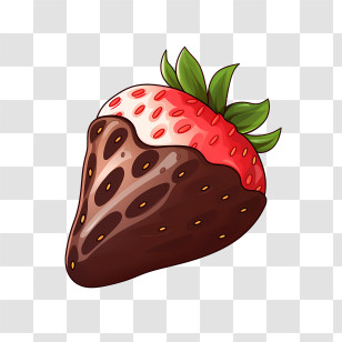Chocolate Strawberry - Chocolate-Dipped Strawberry Illustration Transparent PNG