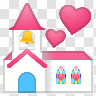 Wedding Emoji - Wedding Chapel With Hearts Transparent PNG