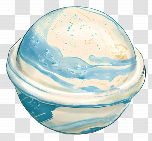 Bath Bomb - Blue And White Patterned Ball Transparent PNG