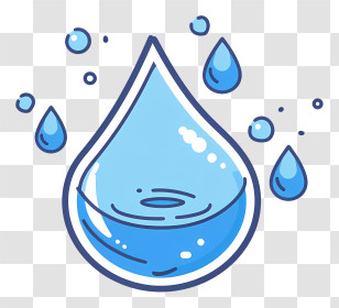 Water Drops - Blue Water Droplet Illustration Transparent PNG