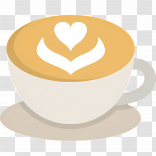 Cappuccino Coffee - Latte Art Heart Illustration Transparent PNG