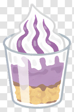 Sundae - Creamy Purple Dessert In Glass Cup Transparent PNG
