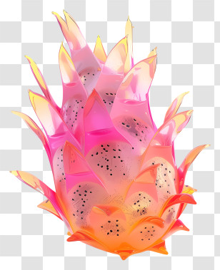 Dragon Fruit - Pink Decorative Dragon Fruit Design Transparent PNG