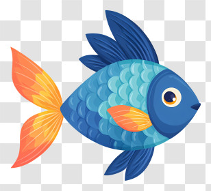 Fish Icon - Colorful Cartoon Fish Transparent PNG