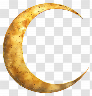Crescent Moon - Golden Crescent Moon In The Night Sky Transparent PNG