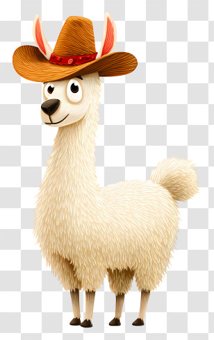 Llama With Cowboy Hat - Cowboy Llama With Hat Transparent PNG